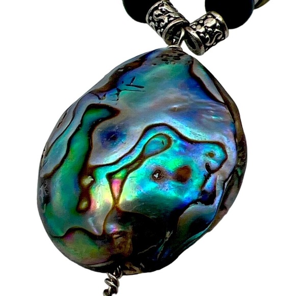 Abalone Shell Tassel Necklace & Beaded Bracelets Set Boho Chic Style Unique - Picture 4 of 13